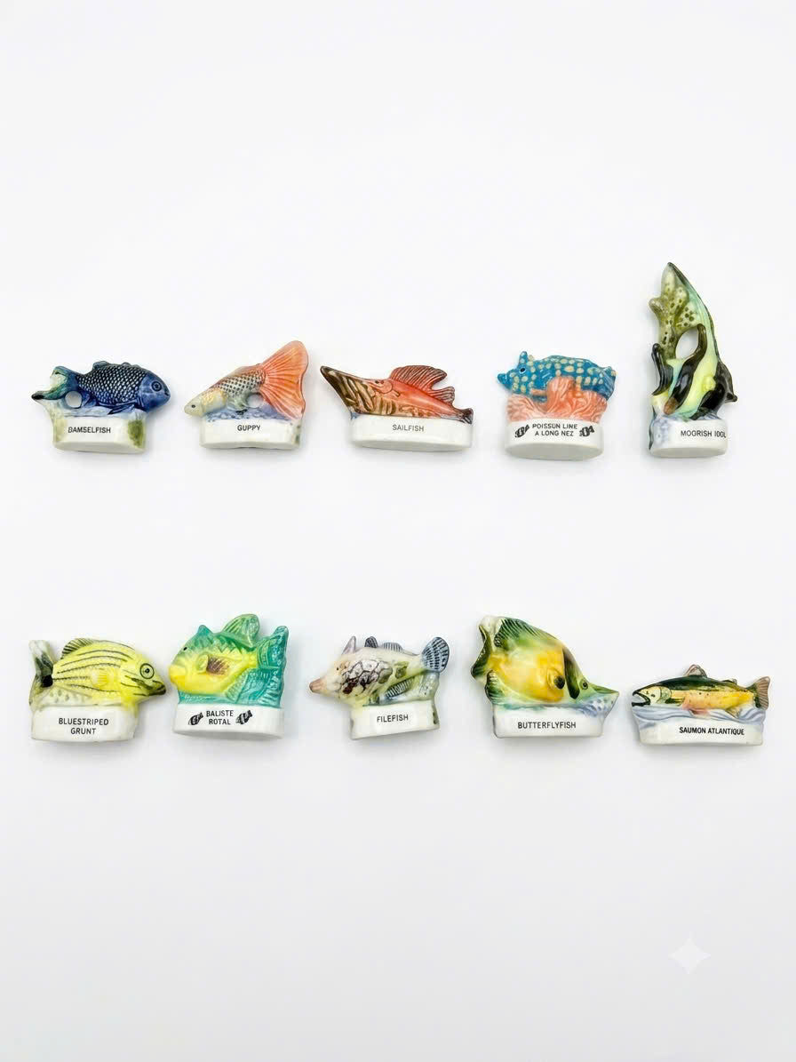 Tropical Fish Porcelain Fève – Single Collectible Figurine