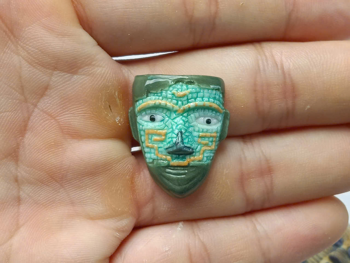 Tribal & African Mask Porcelain Fève – Single Collectible Figurine