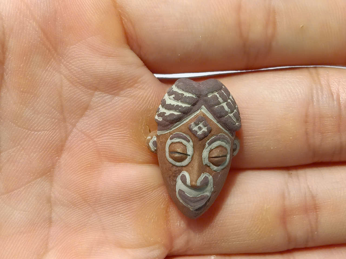 Tribal & African Mask Porcelain Fève – Single Collectible Figurine