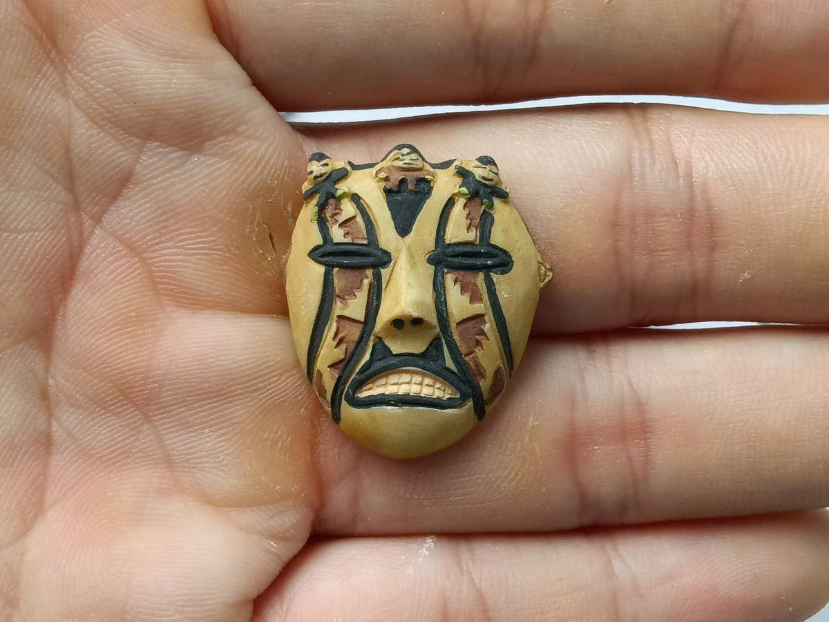 Tribal & African Mask Porcelain Fève – Single Collectible Figurine