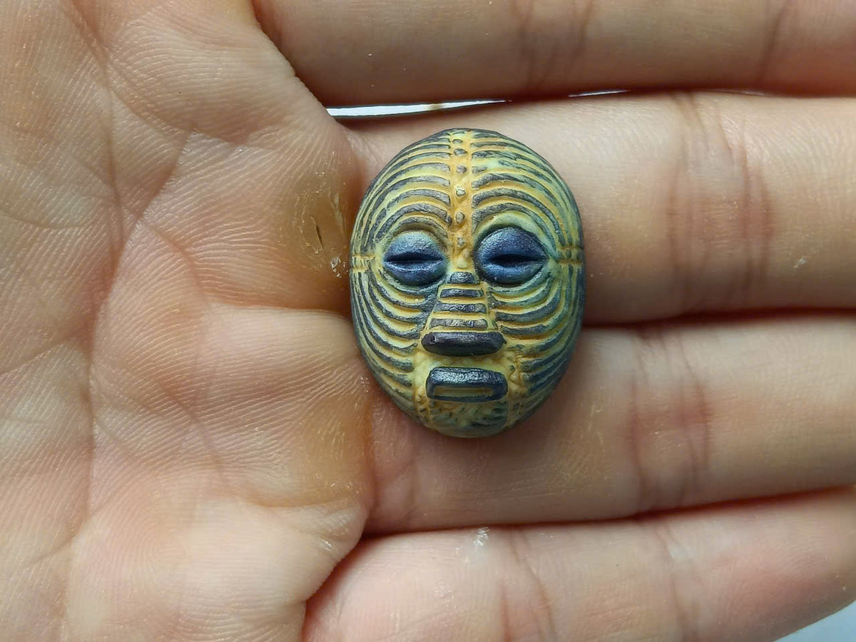 Tribal & African Mask Porcelain Fève – Single Collectible Figurine