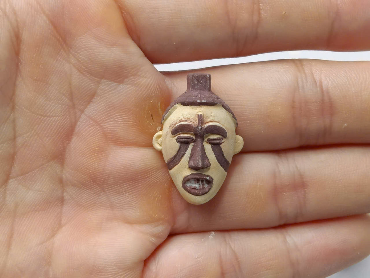 Tribal & African Mask Porcelain Fève – Single Collectible Figurine