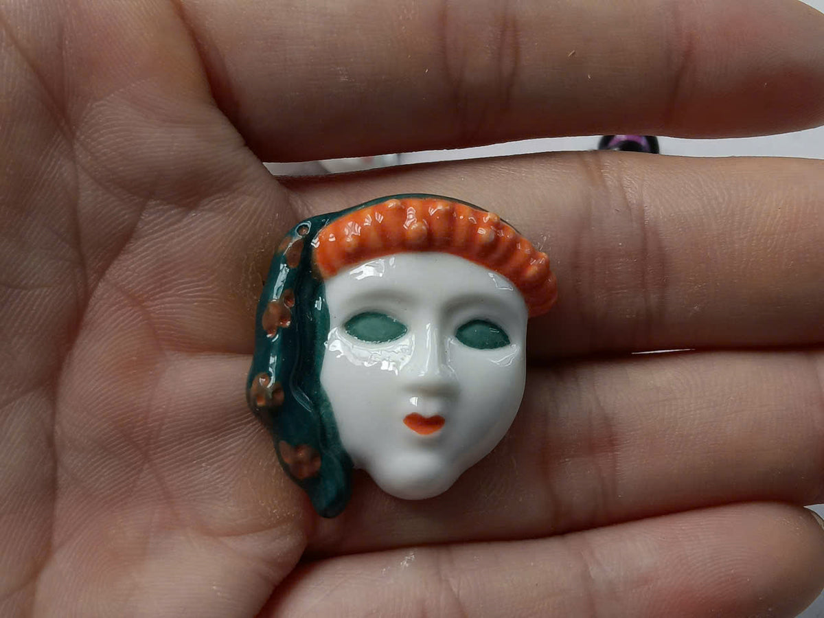 Venetian Carnival Mask Porcelain Fève – Single Piece (Series III)