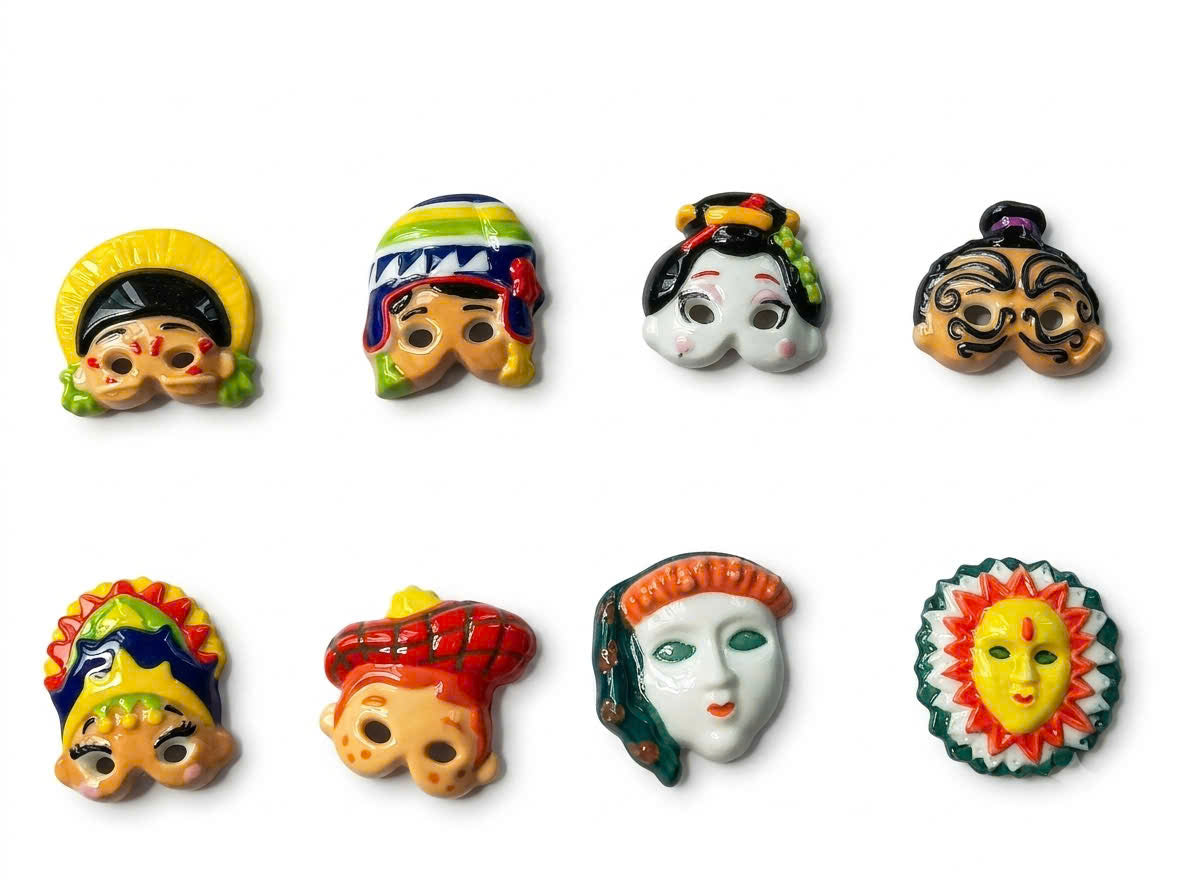 Venetian Carnival Mask Porcelain Fève – Single Piece (Series III)