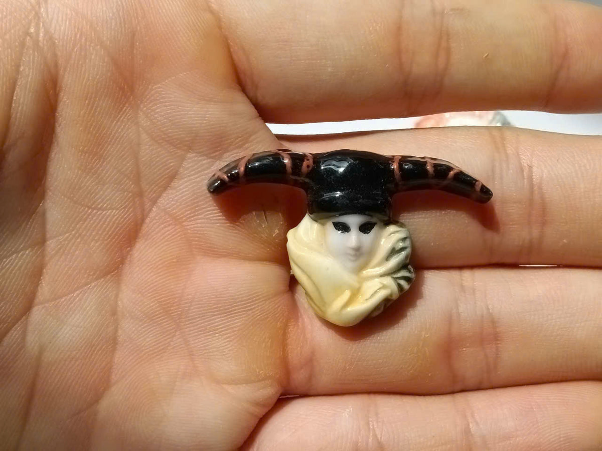 Venetian Carnival Mask Porcelain Fève – Single Piece (Series II)