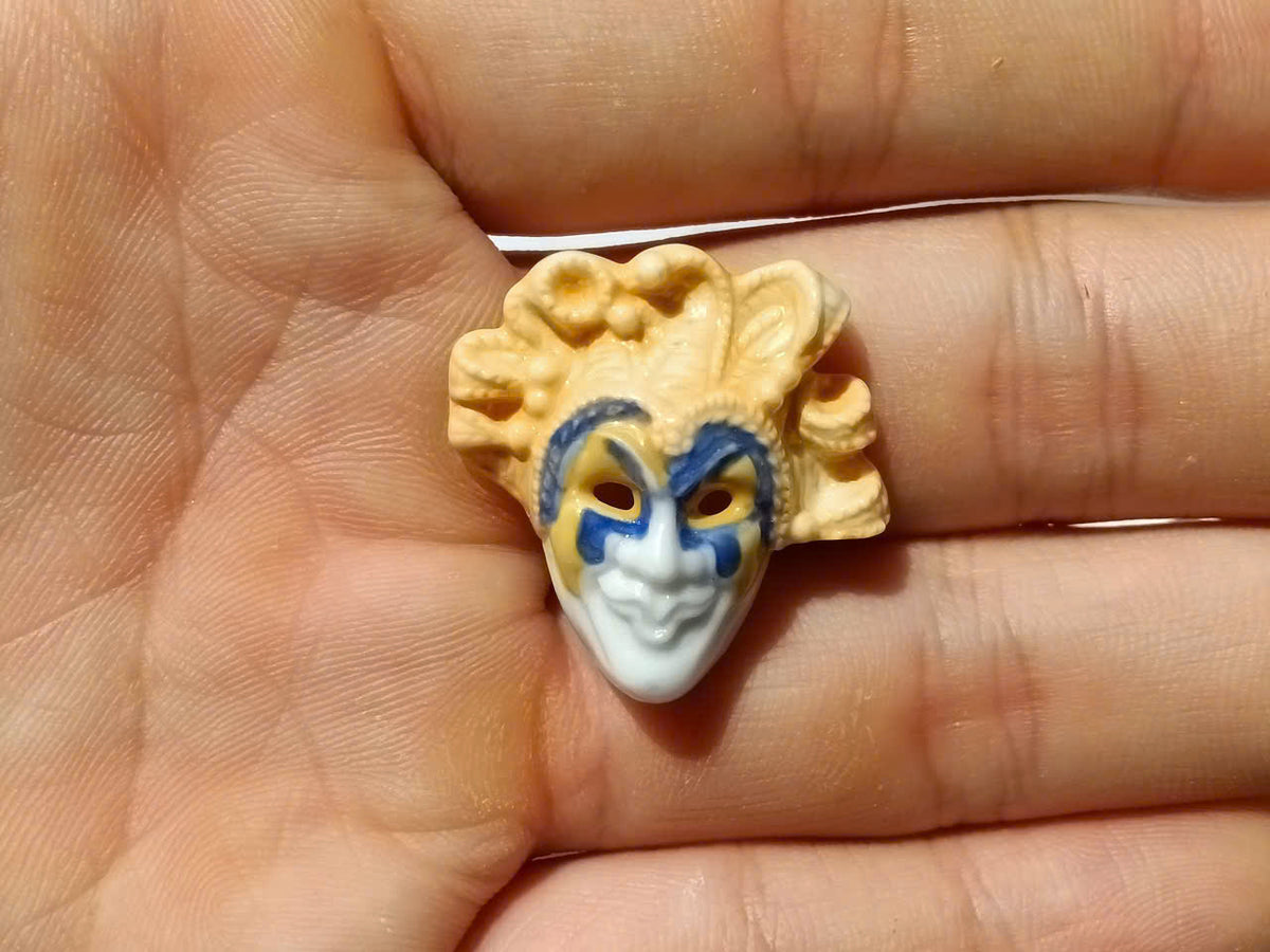 Venetian Carnival Mask Porcelain Fève – Single Piece (Series II)