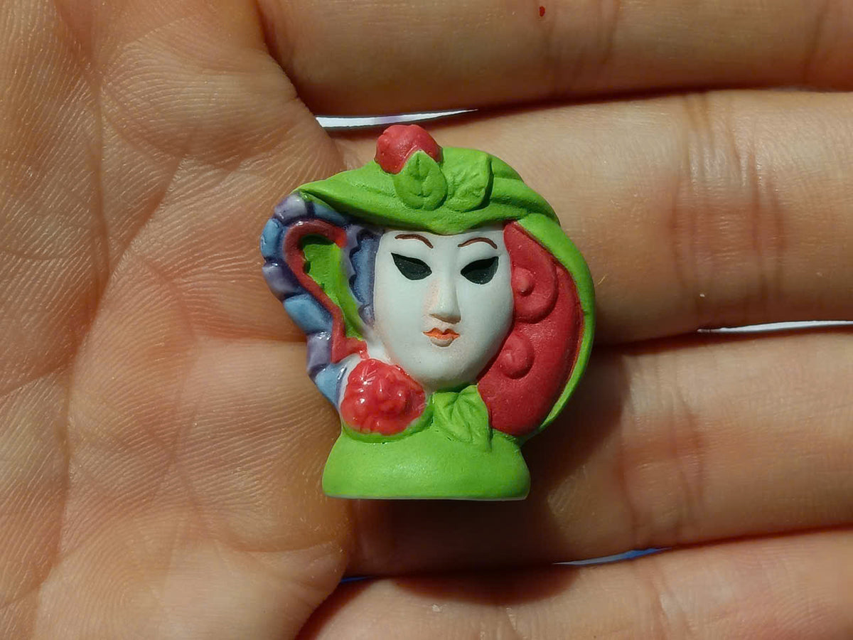 Venetian Carnival Mask Porcelain Fève – Single Collectible Figurine