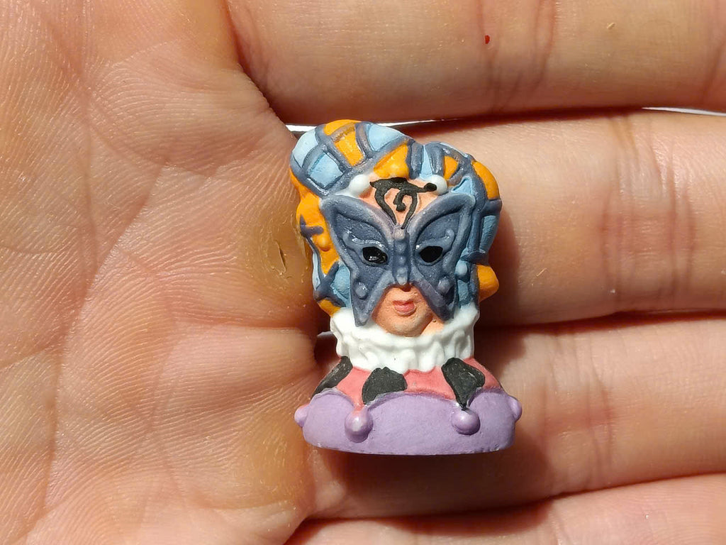 Venetian Carnival Mask Porcelain Fève – Single Collectible Figurine