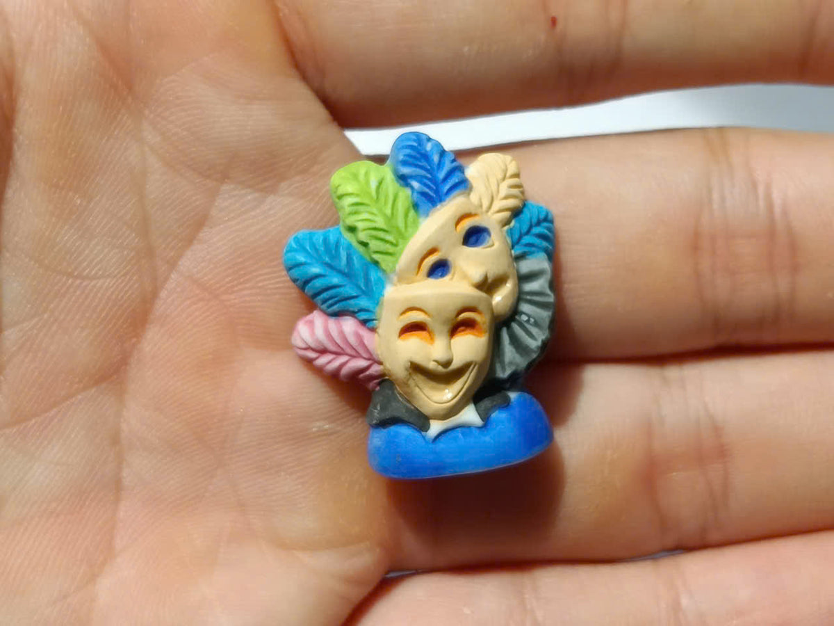 Venetian Carnival Mask Porcelain Fève – Single Collectible Figurine