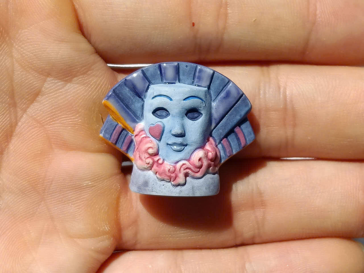 Venetian Carnival Mask Porcelain Fève – Single Collectible Figurine