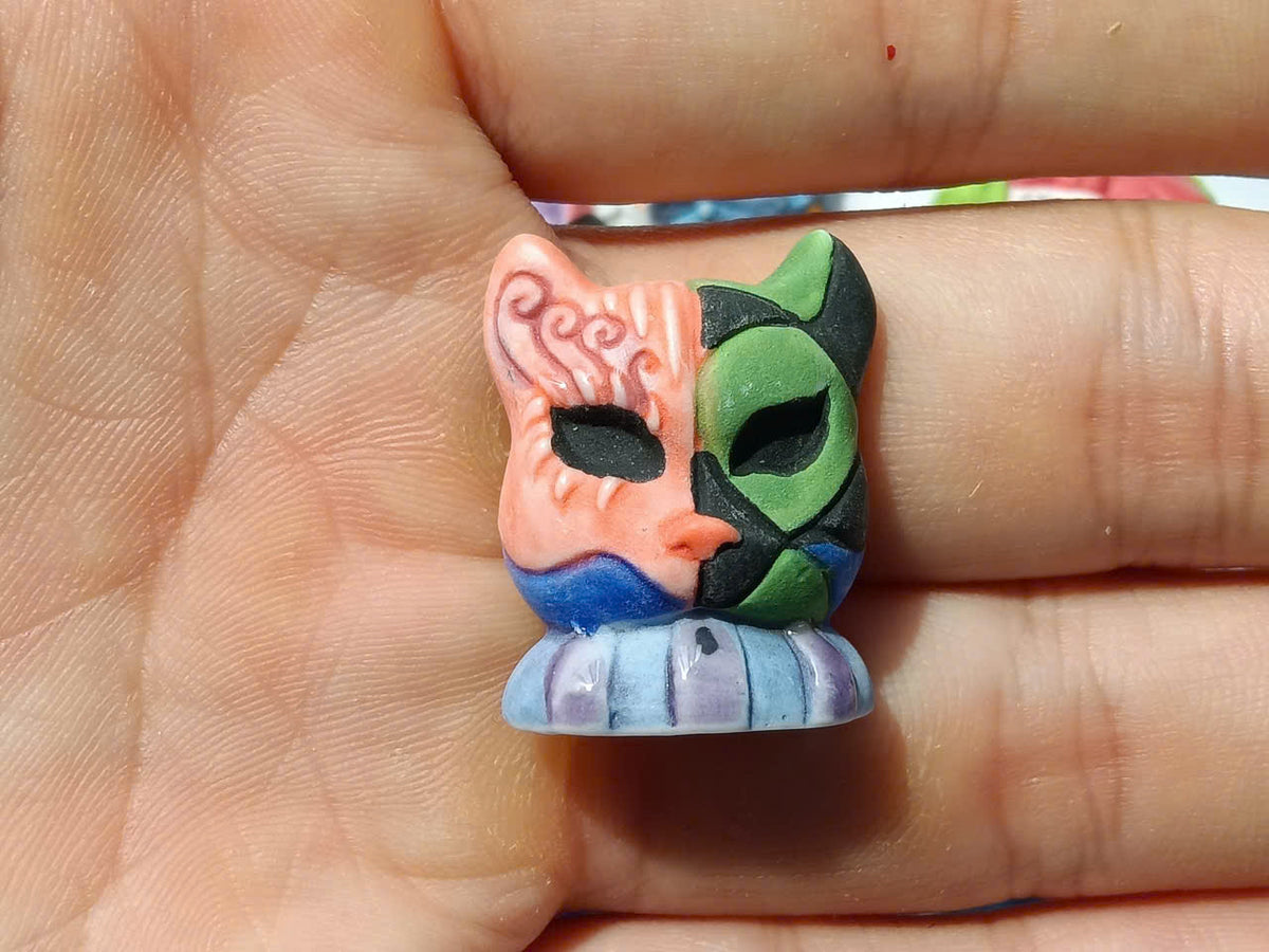 Venetian Carnival Mask Porcelain Fève – Single Collectible Figurine