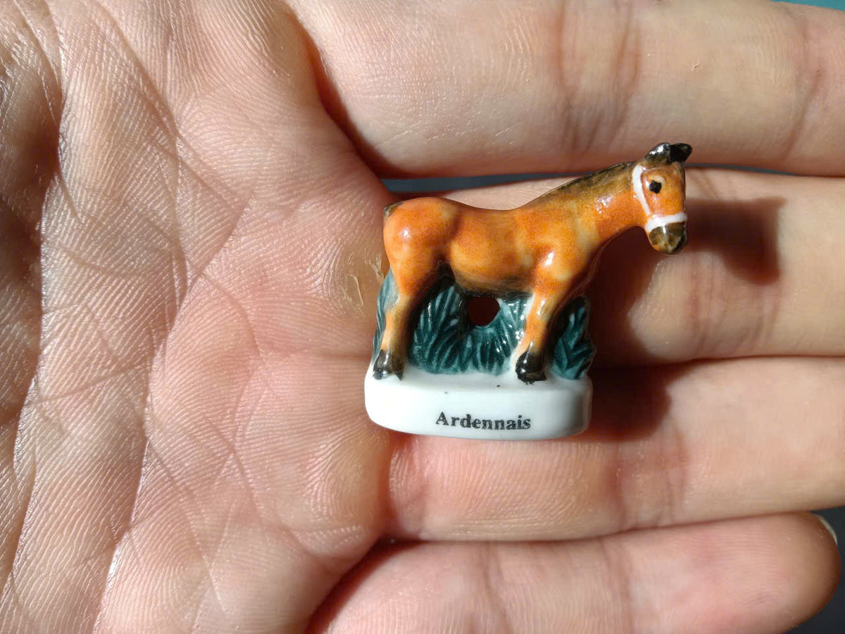 French Horse Breeds Porcelain Fève – Single Piece