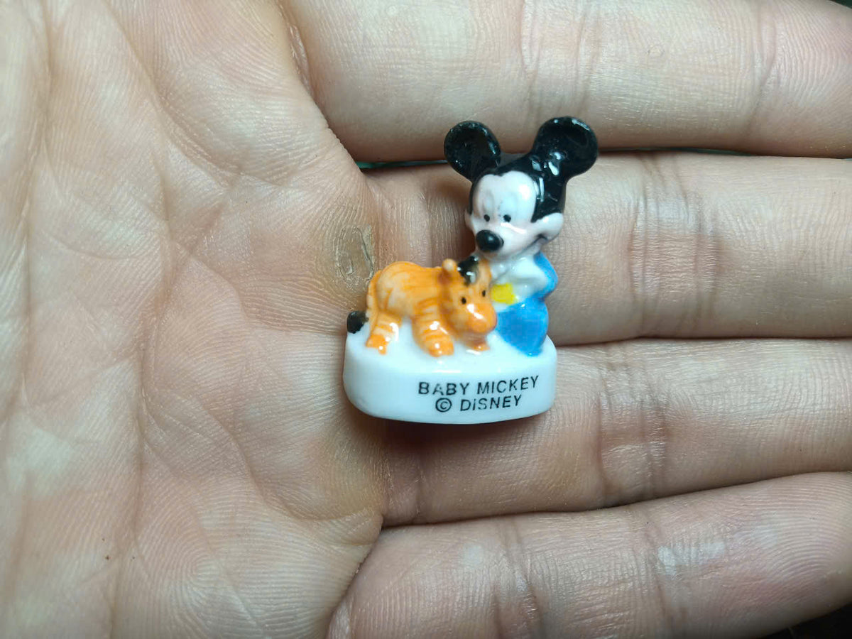 Set of 21 Mickey Mouse Fèves – French Miniature Porcelain Figurines