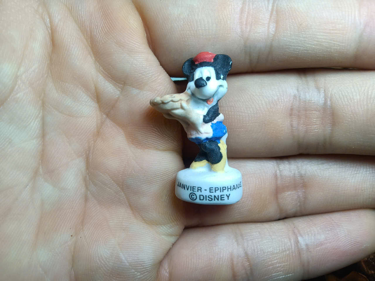 Set of 21 Mickey Mouse Fèves – French Miniature Porcelain Figurines