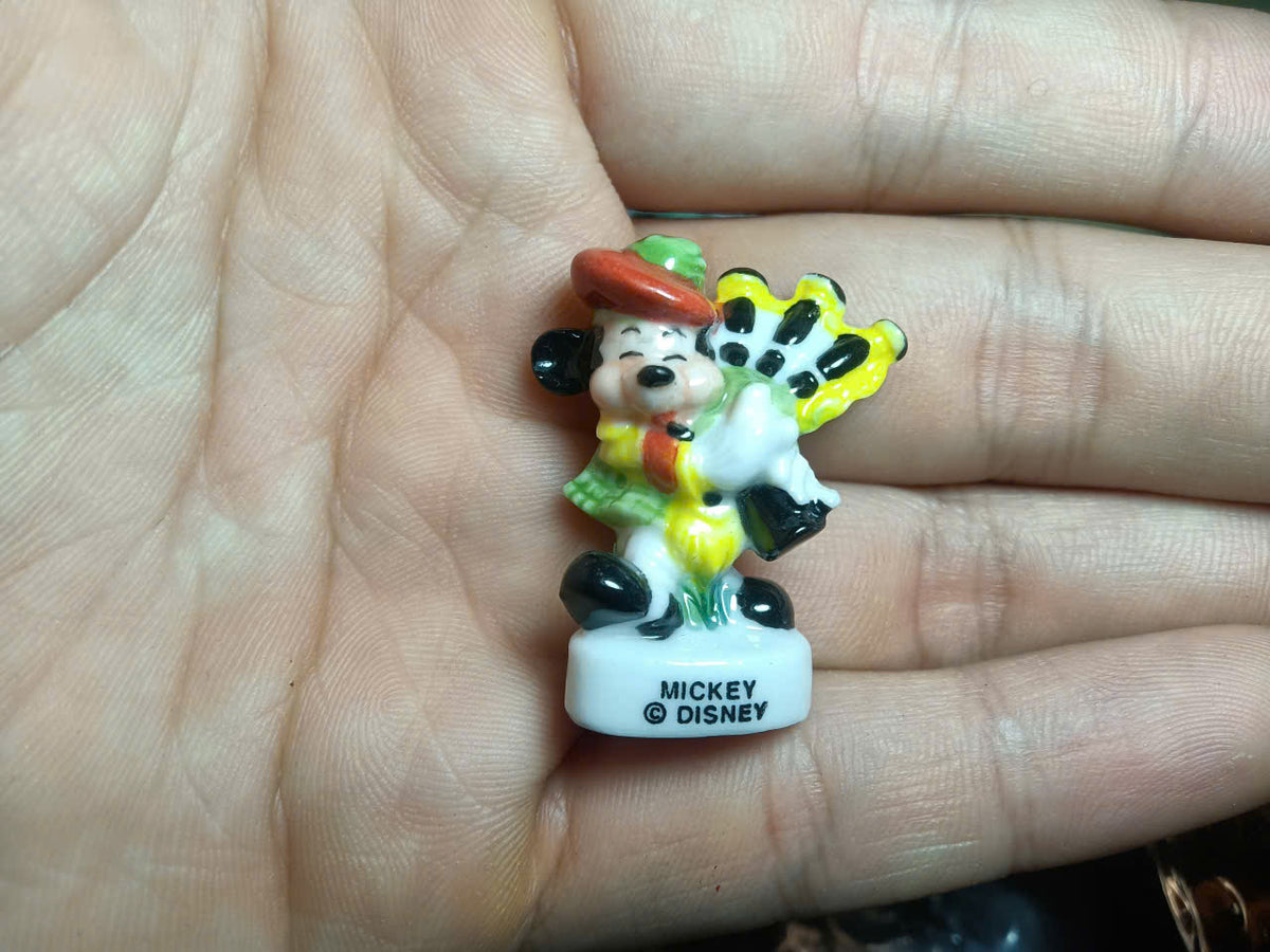 Set of 21 Mickey Mouse Fèves – French Miniature Porcelain Figurines