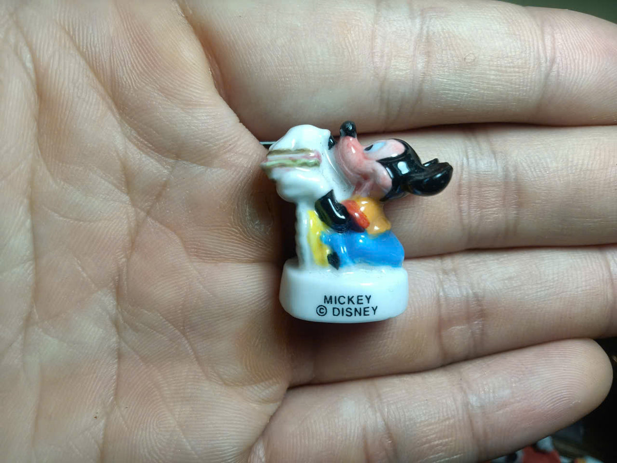 Set of 21 Mickey Mouse Fèves – French Miniature Porcelain Figurines
