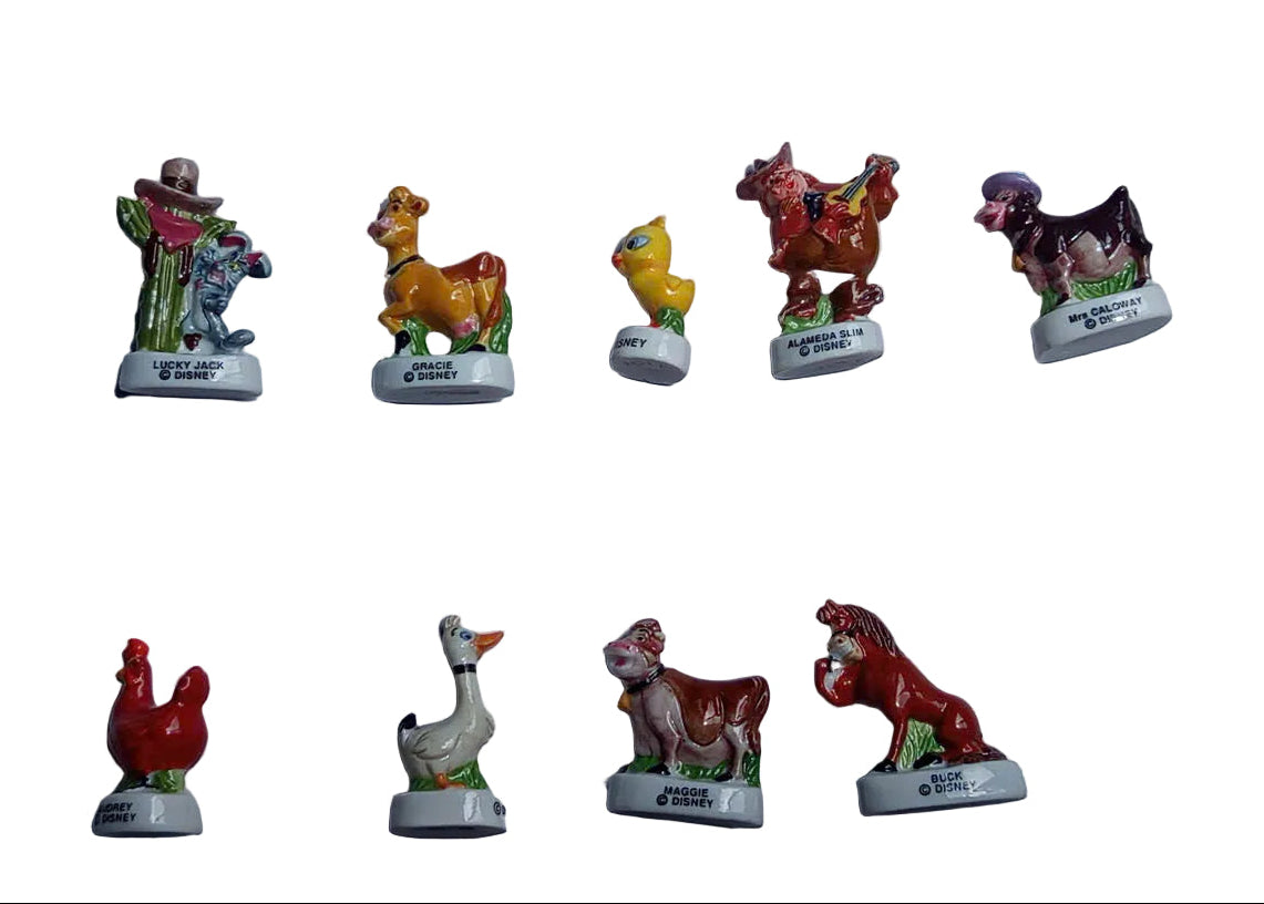 Disney Home on the Range Porcelain Fève Figurines – Vintage Collectible Set