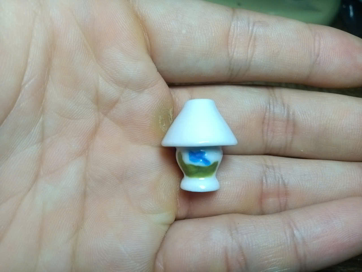 Handcrafted Ceramic Miniature Lamp – Collectible Tiny Décor Figurine (Sold Individually)