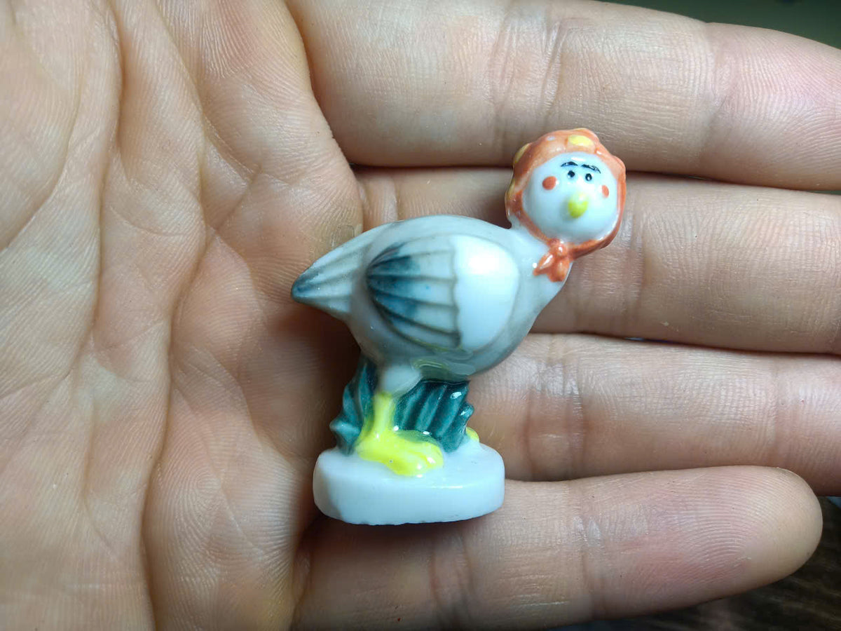 Handcrafted Ceramic Duck Fève Miniature – Collectible Bird Figurine (Sold Individually)
