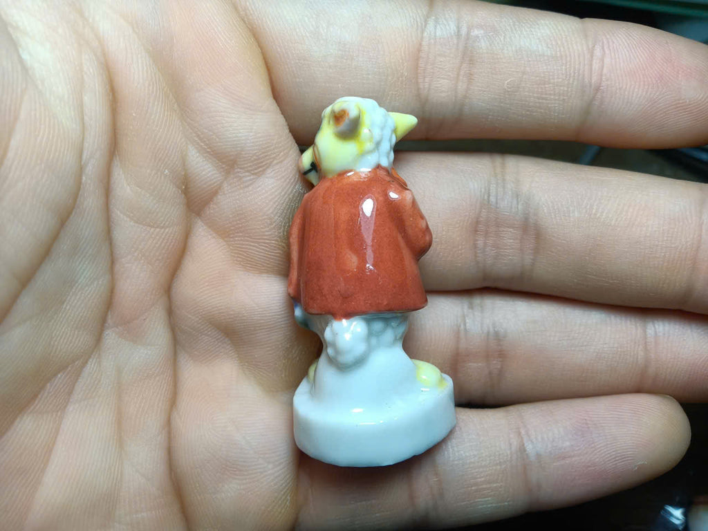 Handcrafted Ceramic Dapper Animal Fève Miniature – Dressed Character Collectible (Sold Individually)