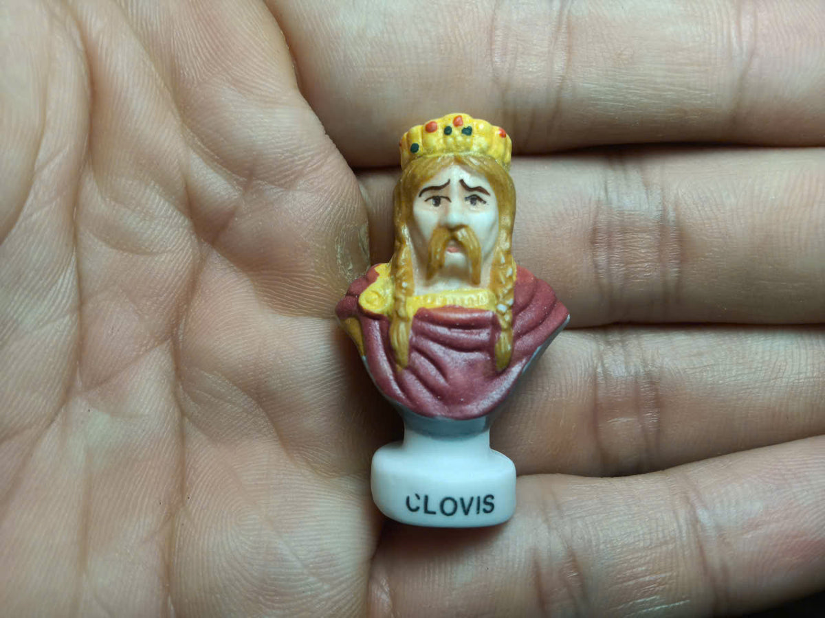 French Historical Figures Ceramic Fève Miniature – Hand-Painted Bust Collectible (Sold Individually)