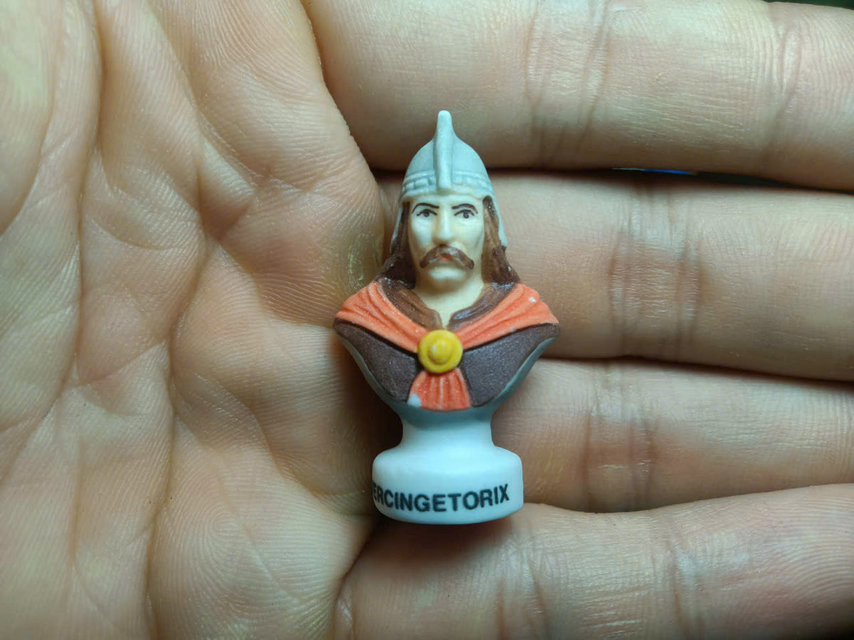 French Historical Figures Ceramic Fève Miniature – Hand-Painted Bust Collectible (Sold Individually)