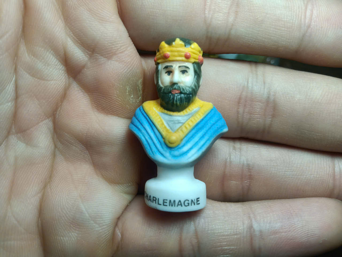 French Historical Figures Ceramic Fève Miniature – Hand-Painted Bust Collectible (Sold Individually)