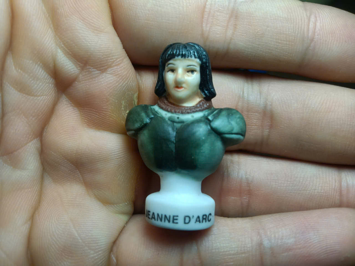 French Historical Figures Ceramic Fève Miniature – Hand-Painted Bust Collectible (Sold Individually)