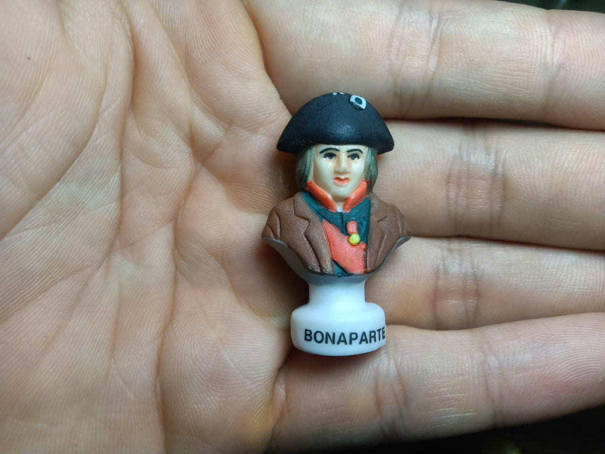 French Historical Figures Ceramic Fève Miniature – Hand-Painted Bust Collectible (Sold Individually)