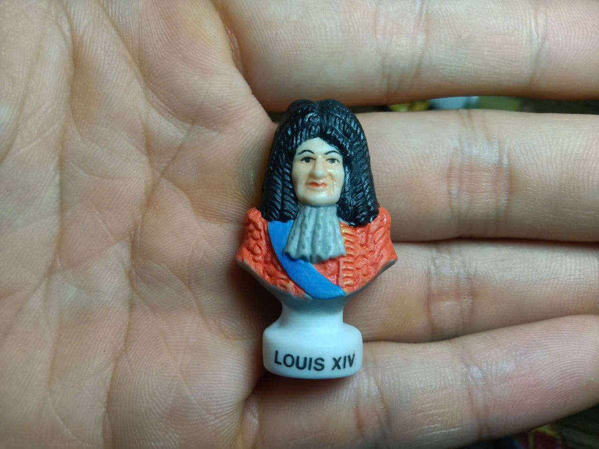 French Historical Figures Ceramic Fève Miniature – Hand-Painted Bust Collectible (Sold Individually)