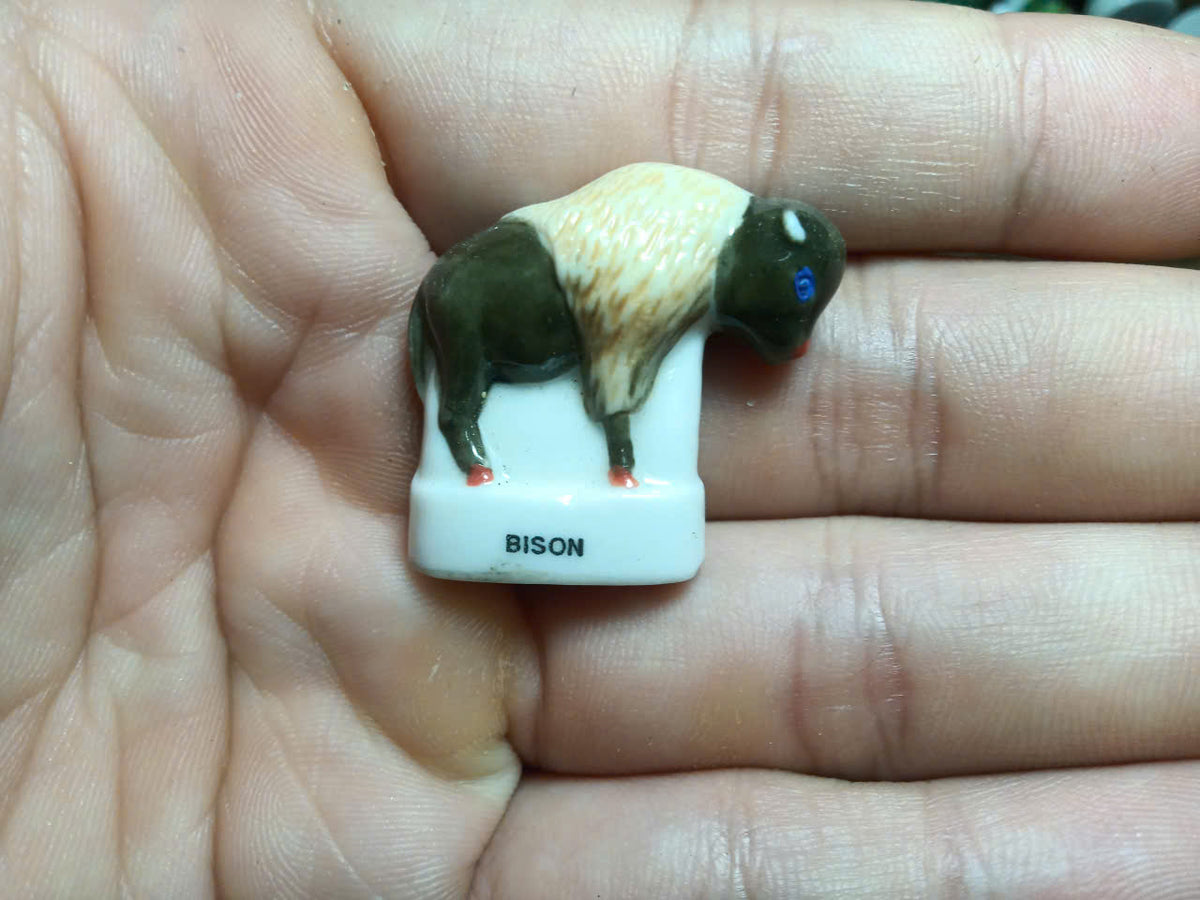 French Cattle Porcelain Fève – Single Piece | Hand-Painted Collectible Figurine