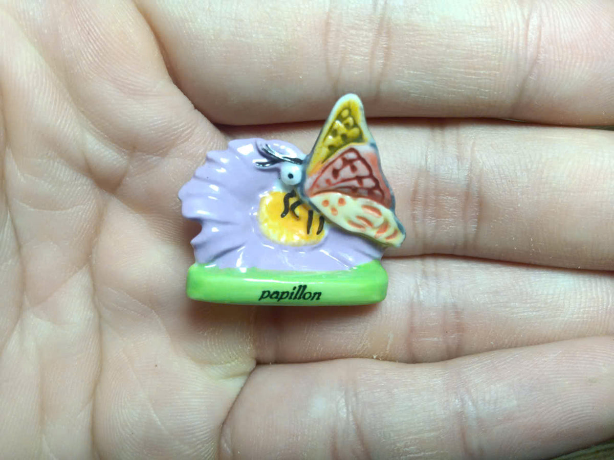 Garden Insects Porcelain Fève – Single Piece (Hand-Painted Miniature)
