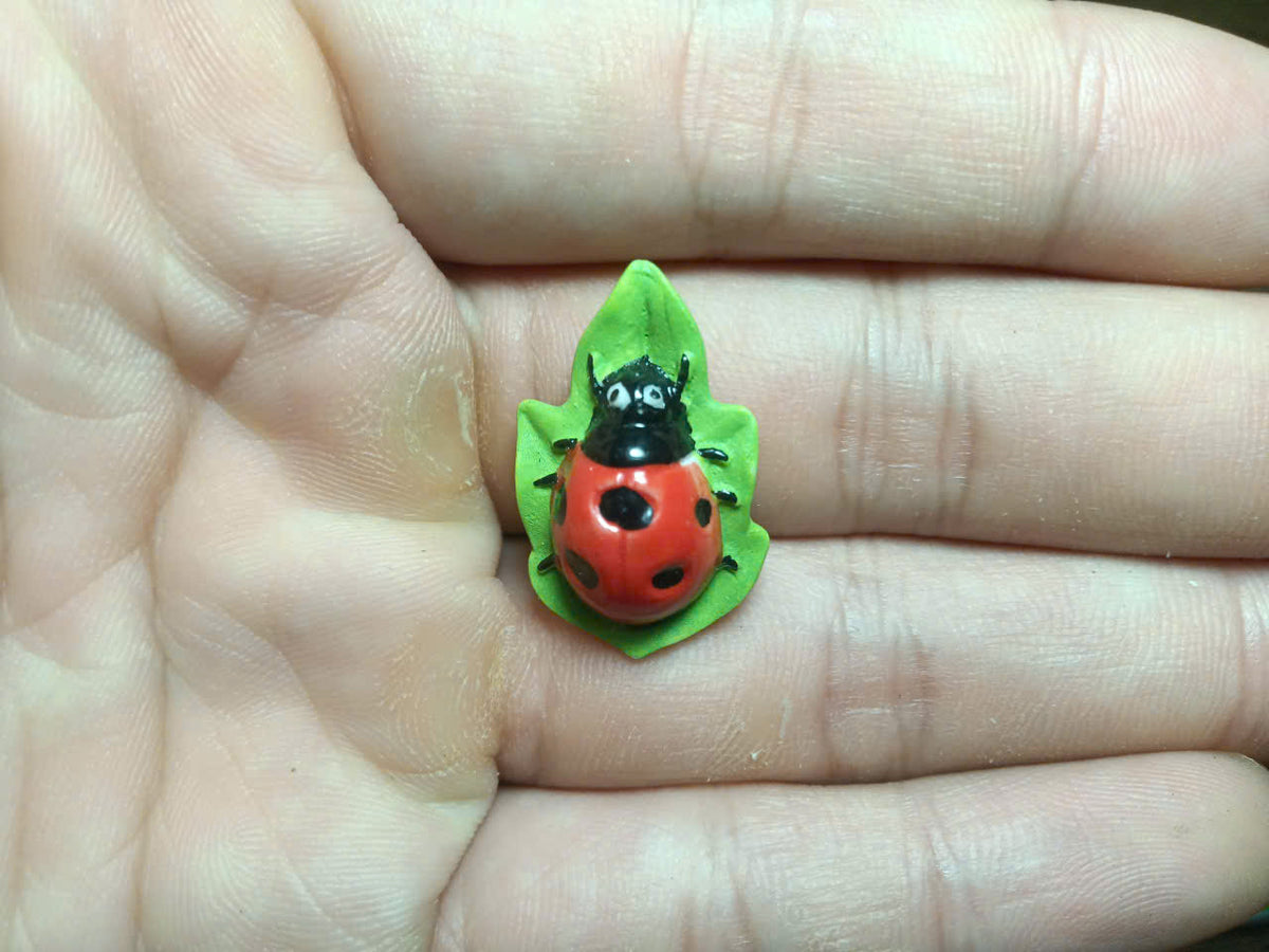 Garden Insects Porcelain Fève – Single Piece (Hand-Painted Miniature)