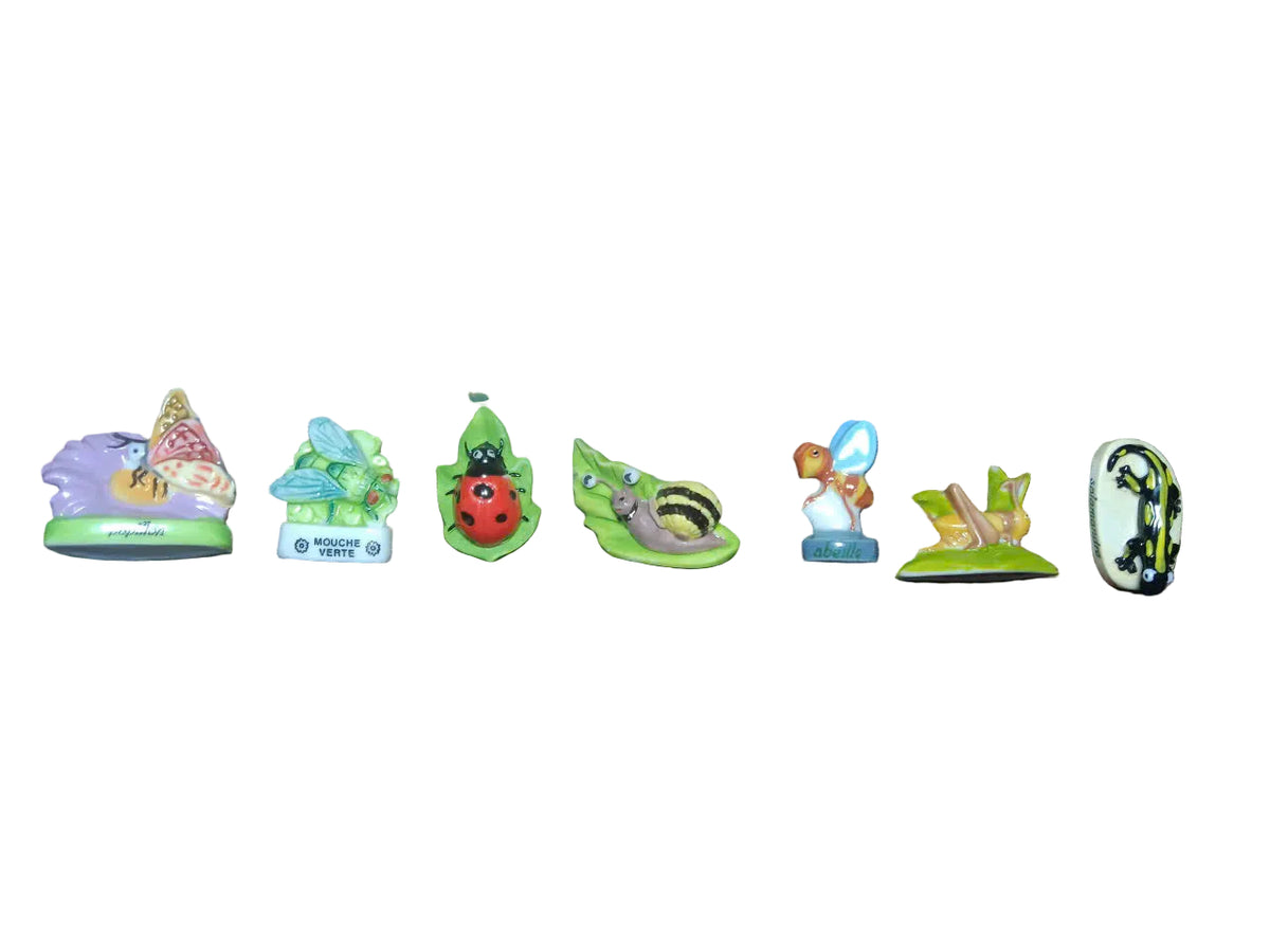 Garden Insects Porcelain Fève – Single Piece (Hand-Painted Miniature)