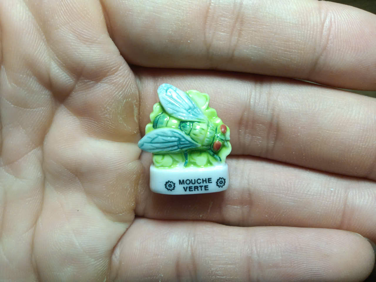 Garden Insects Porcelain Fève – Single Piece (Hand-Painted Miniature)