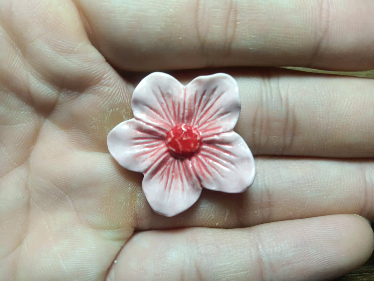 Flower Porcelain Fève – Single Piece (Hand-Painted Miniature)