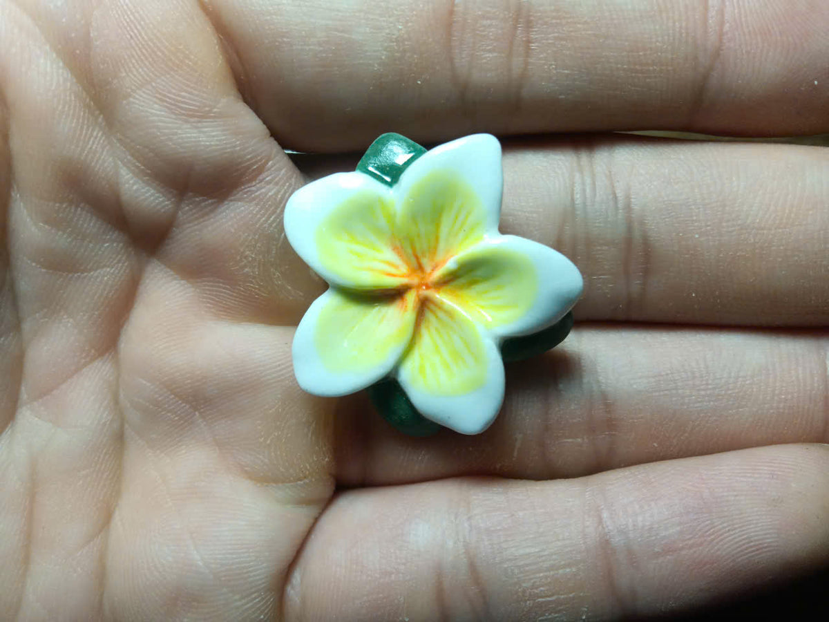 Flower Porcelain Fève – Single Piece (Hand-Painted Miniature)