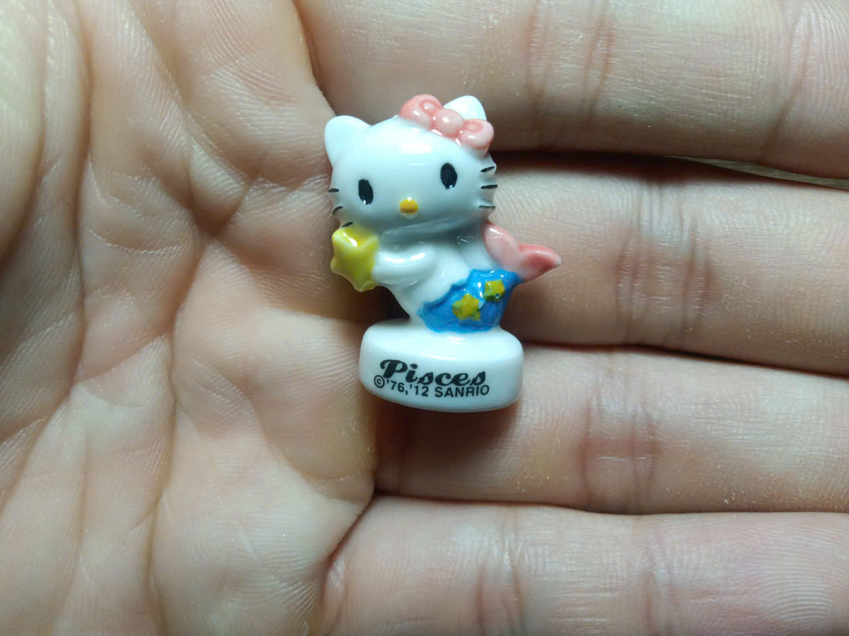 French Fève Miniature Porcelain Hello Kitty Figurine – Individual Collectible Sanrio Zodiac & Calendar King Cake Charm