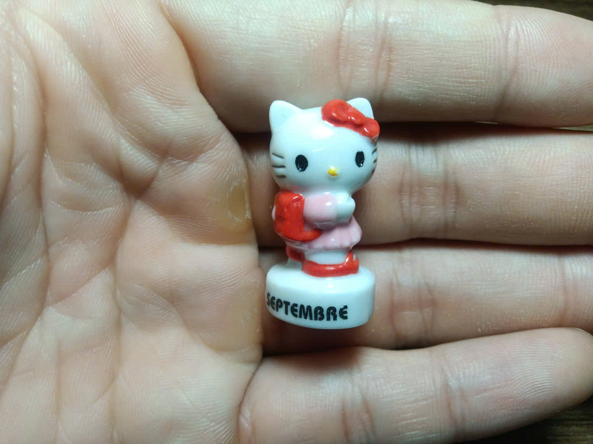 French Fève Miniature Porcelain Hello Kitty Figurine – Individual Collectible Sanrio Zodiac & Calendar King Cake Charm