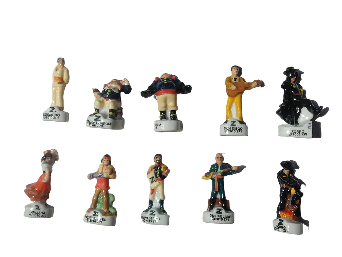 Zorro Fève Set – Official Licensed Porcelain Miniatures ©ZPI (10 Pieces)