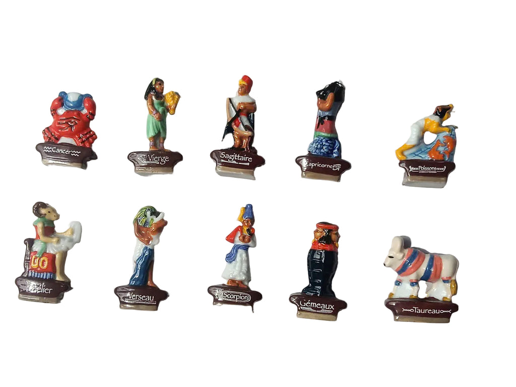French Fève Egypt Set – Hand-Painted Porcelain Miniatures (10 Pieces)