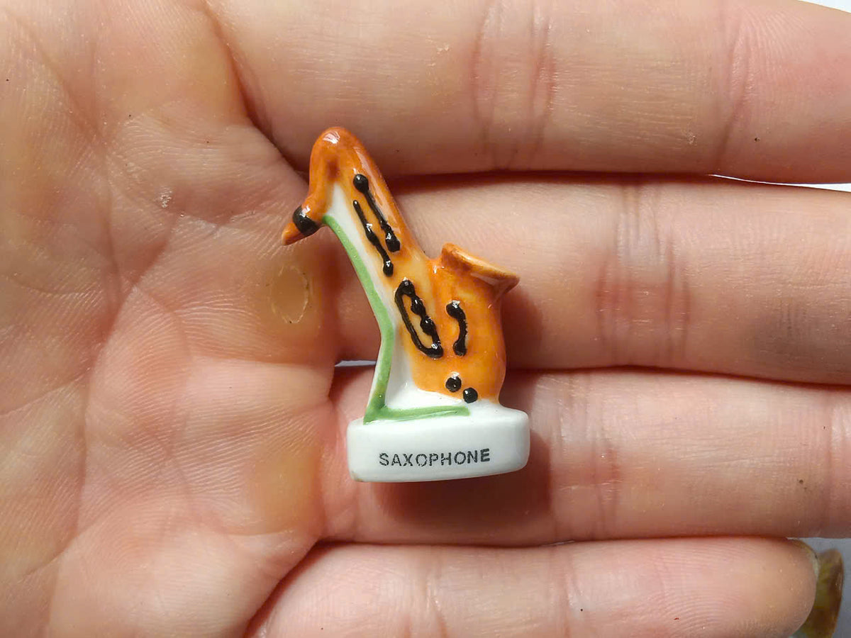 French Musical Instruments Fève Set – Hand-Painted Porcelain Miniatures (9 Pieces)
