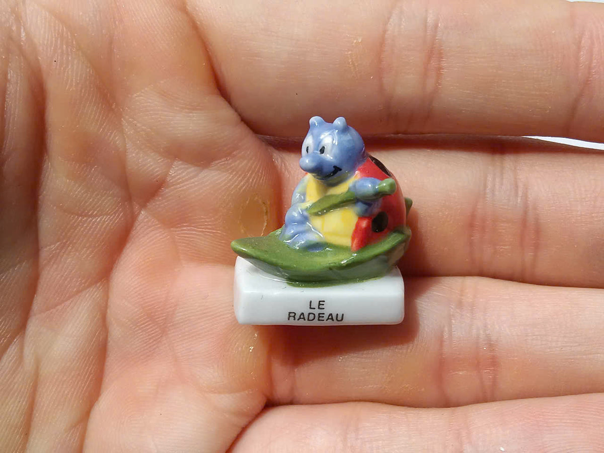 French Hippo Fève Set – Hand-Painted Porcelain Miniatures (7 Pieces)
