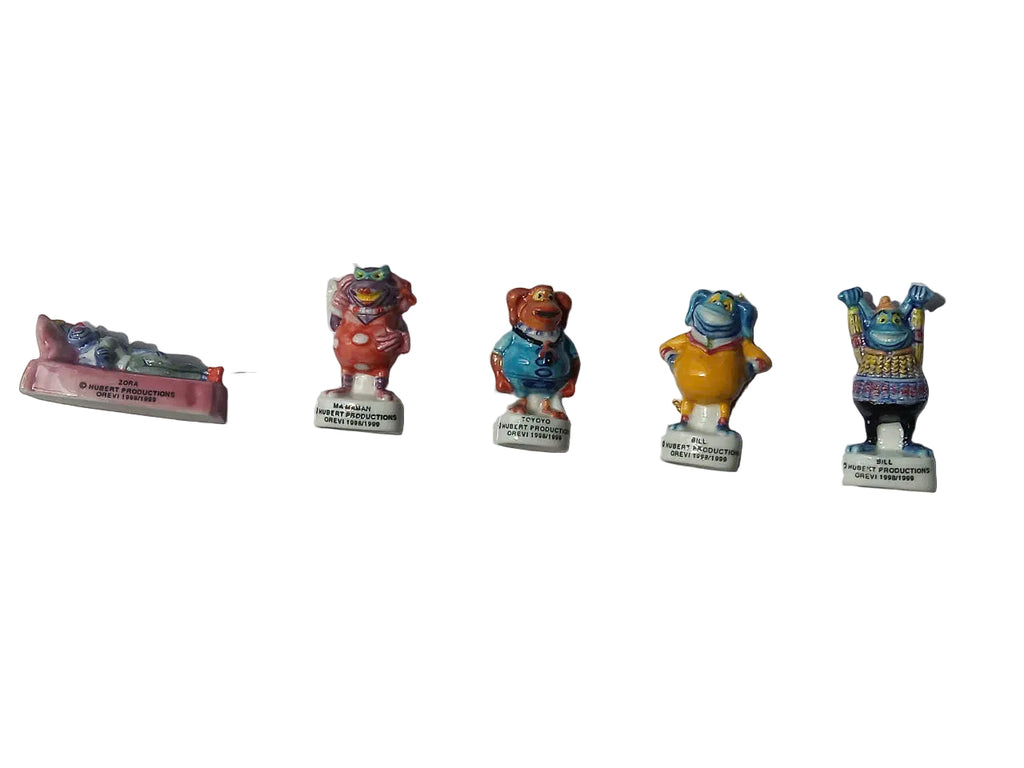 Les Frog Brothers Fève Set – OREVI 1998/1999 Hubert Productions (5 Pieces)