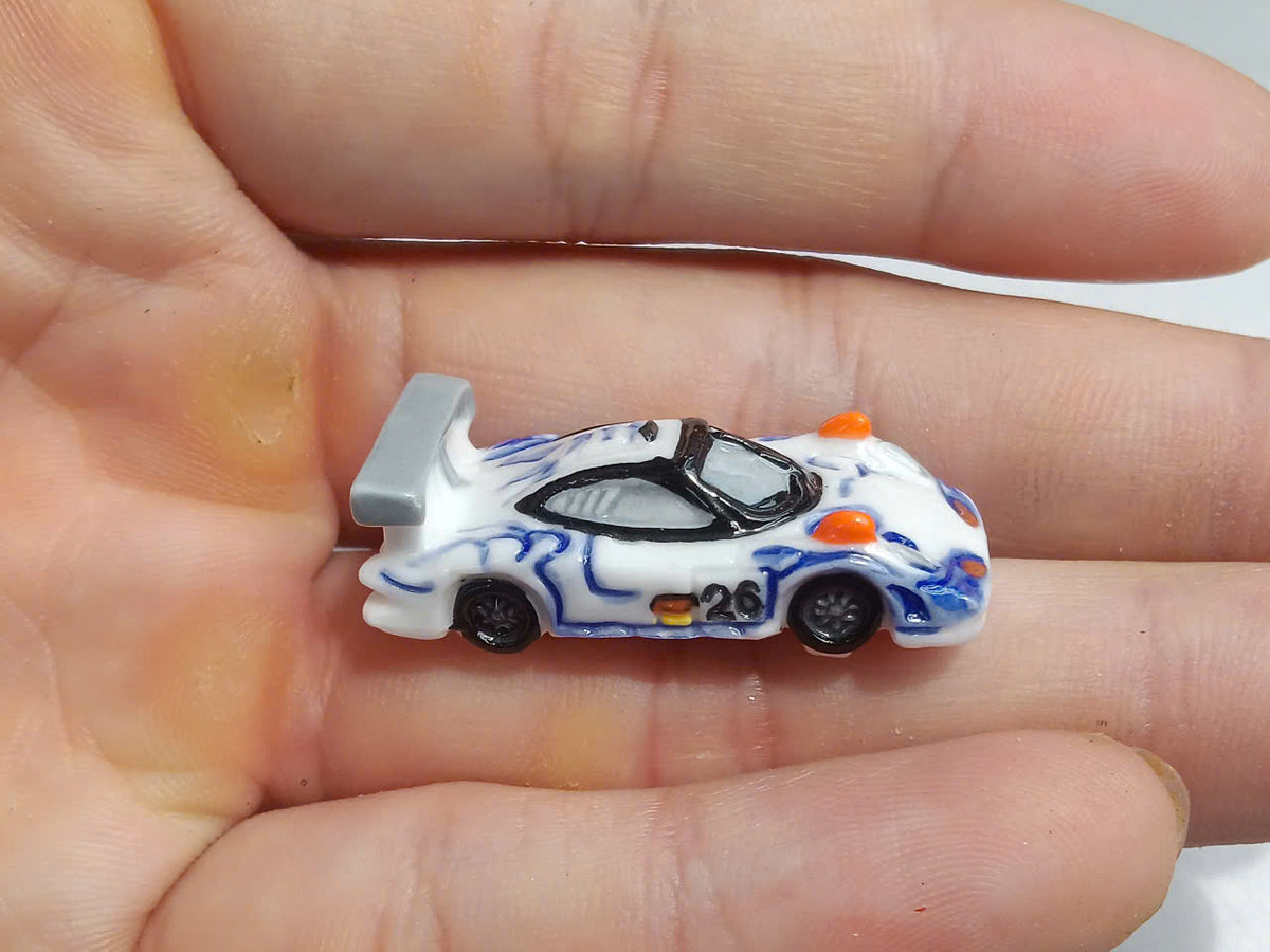 Racing Cars Porcelain Fève – Single Piece | Hand-Painted Race Car Collectible Figurine
