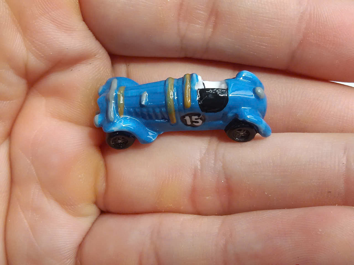Racing Cars Porcelain Fève – Single Piece | Hand-Painted Race Car Collectible Figurine