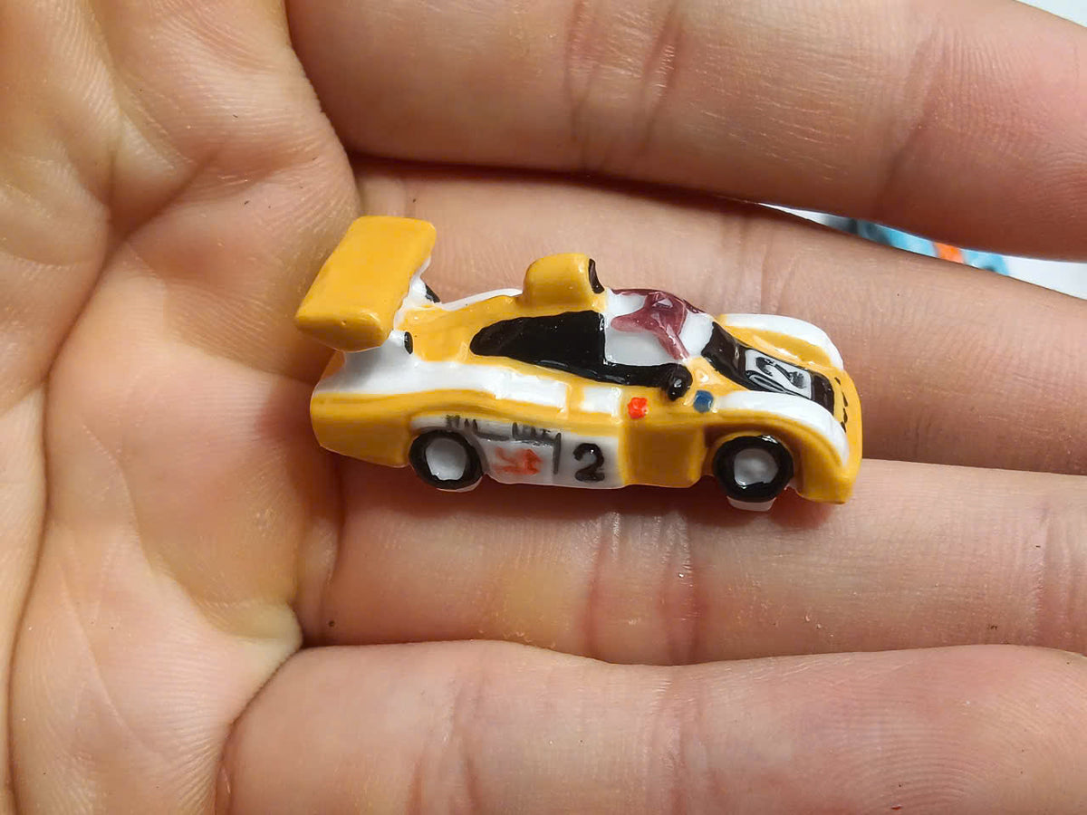 Racing Cars Porcelain Fève – Single Piece | Hand-Painted Race Car Collectible Figurine