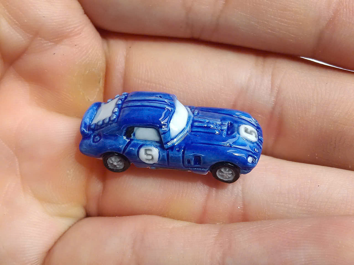 Racing Cars Porcelain Fève – Single Piece | Hand-Painted Race Car Collectible Figurine