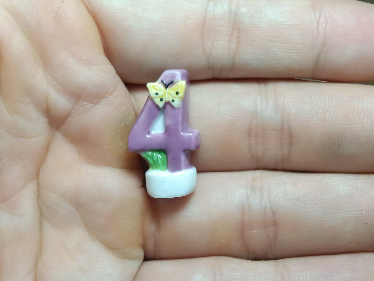Number Bugs Porcelain Fève – Single Piece | Hand-Painted Insect Numbers Collectible Figurine