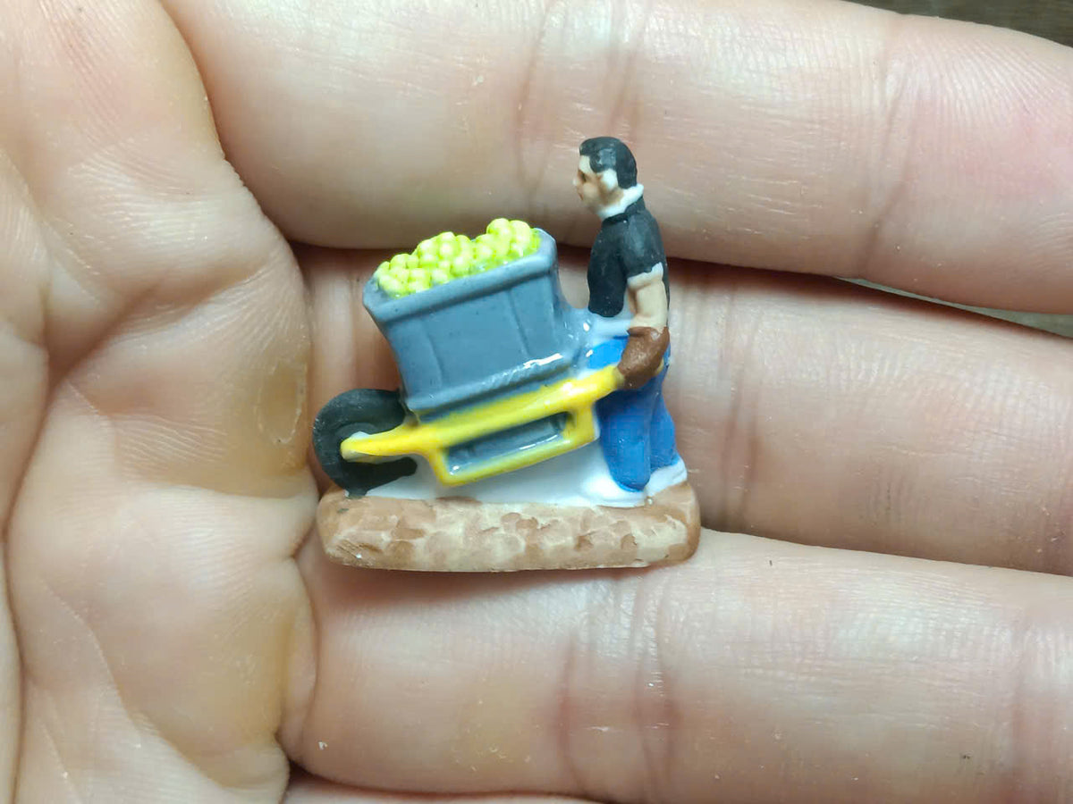 French Vendange Porcelain Fève – Single Piece | Hand-Painted Grape Harvest Figurine